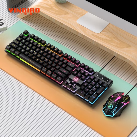 银雕(YINDIAO) KM500有线发光键盘鼠标...